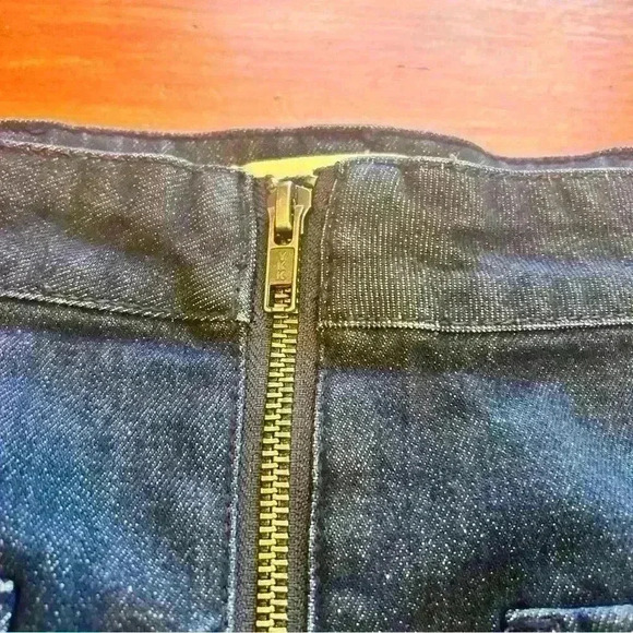 Madewell Denim Zip Up Mini Skirt Blue Size 29 Medium/Dark Wash Front Pocket - Picture 10 of 11